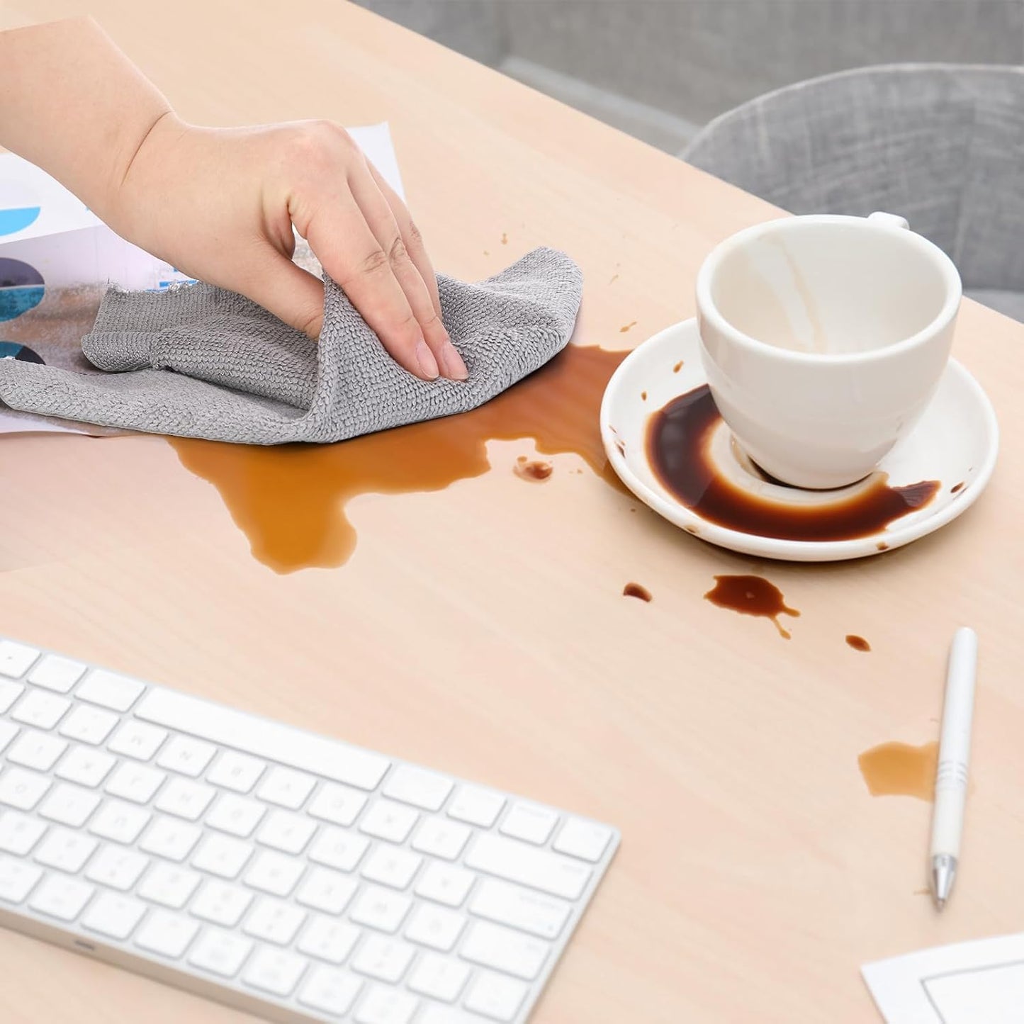Kitchen Microfiber Cleaning Cloth Roll (20- Pack) 25 x 26 Cms