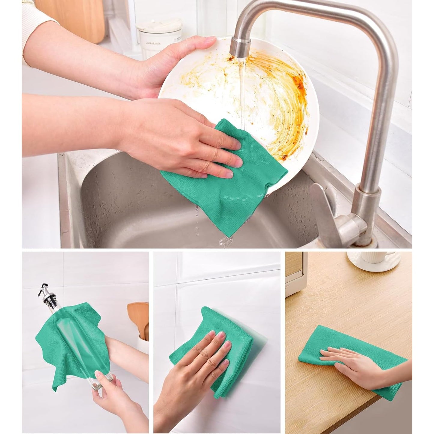 Kitchen Microfiber Cleaning Cloth Roll-Pack of 2