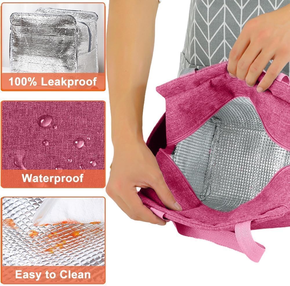Big Insulated Lunch Bag with Water Bottle Holder