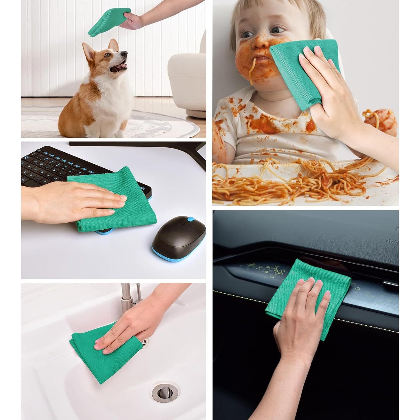 Kitchen Microfiber Cleaning Cloth Roll
