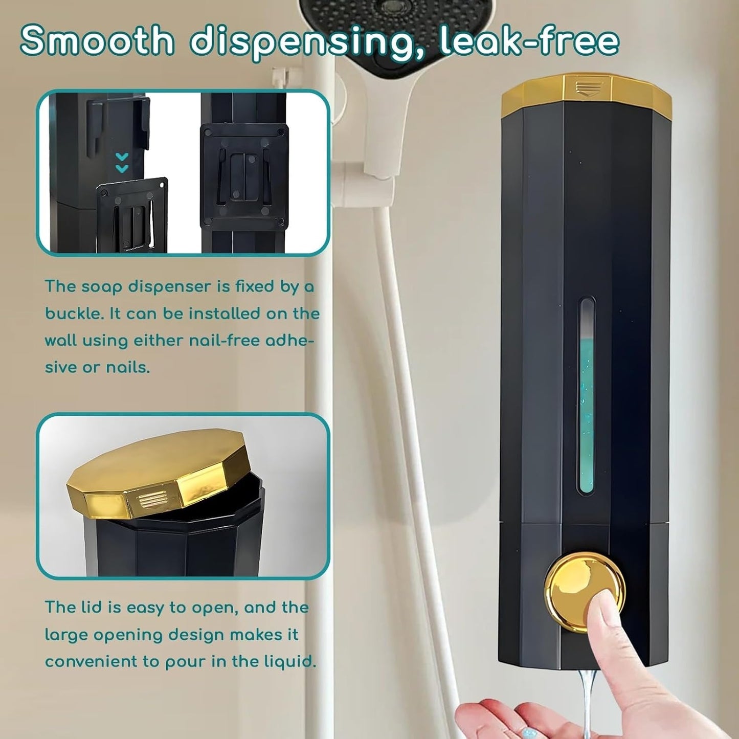 Round Button Liquid Soap Dispenser For Wall-Mounted Design