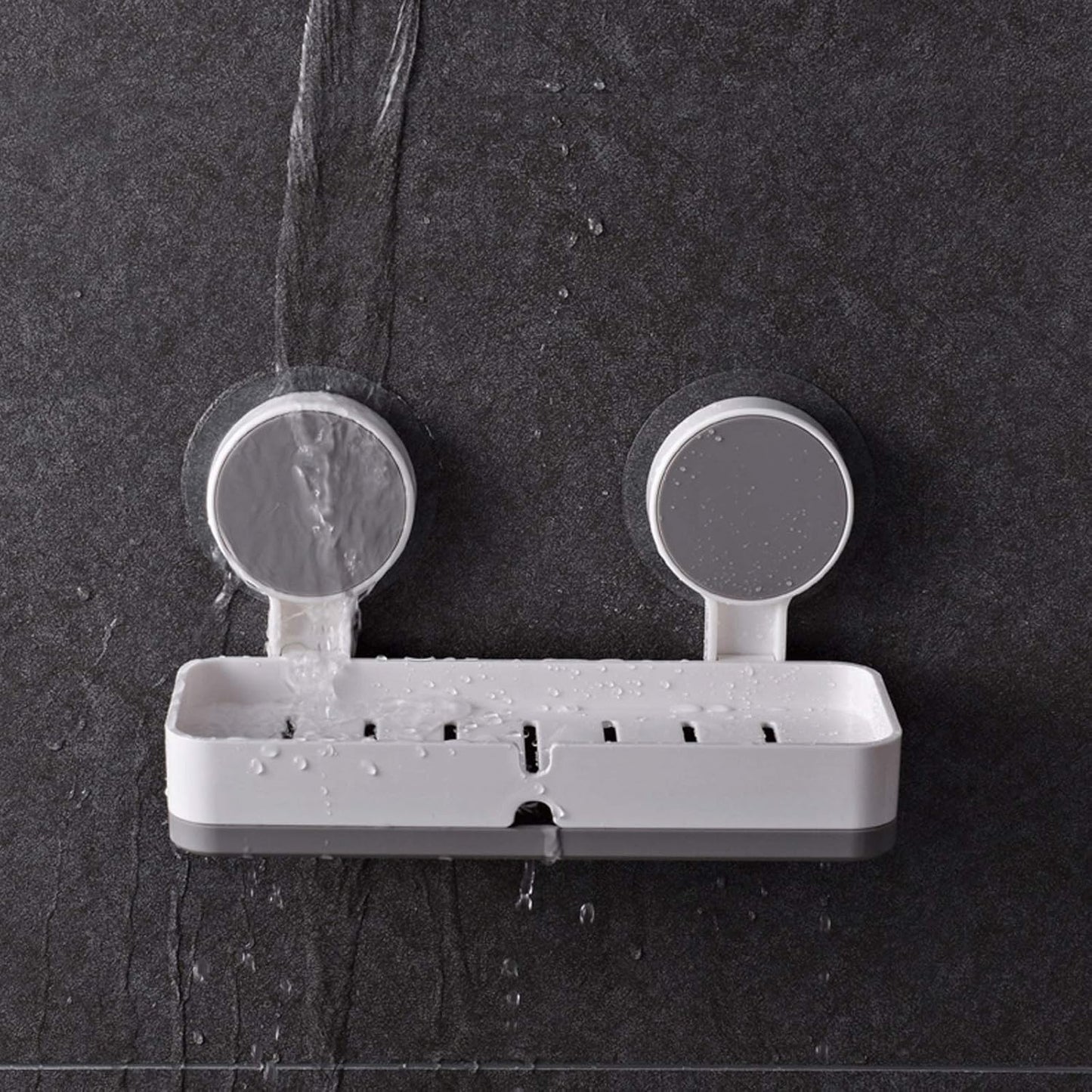 Self-Adhesive Soap Dish with Drain Tray