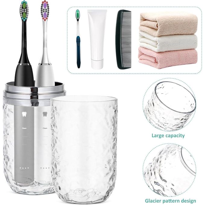 Transparent Toothbrush Holder With Cup Portable Container for Travel