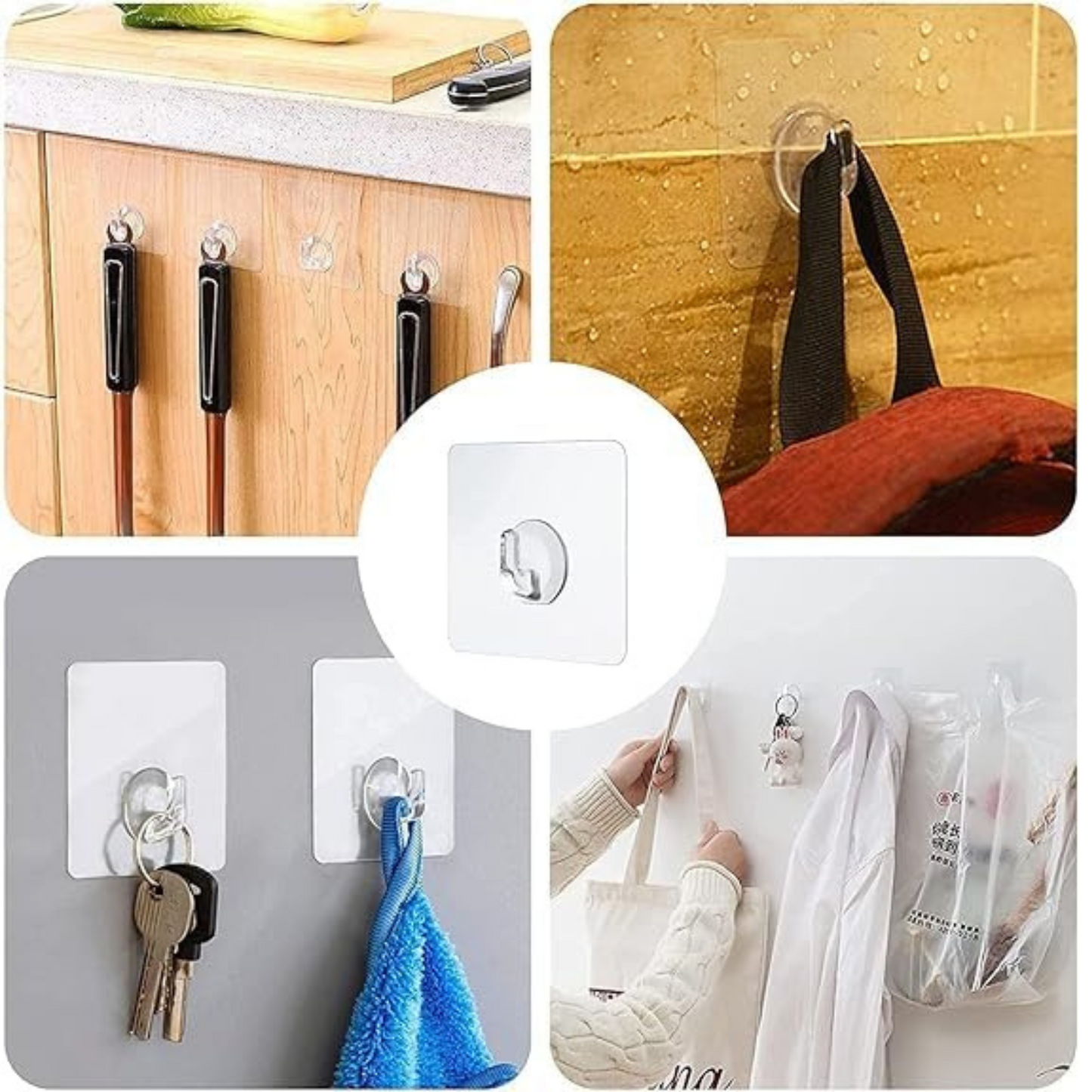 Transparent Key & Towel Hangers (Pack of 50)