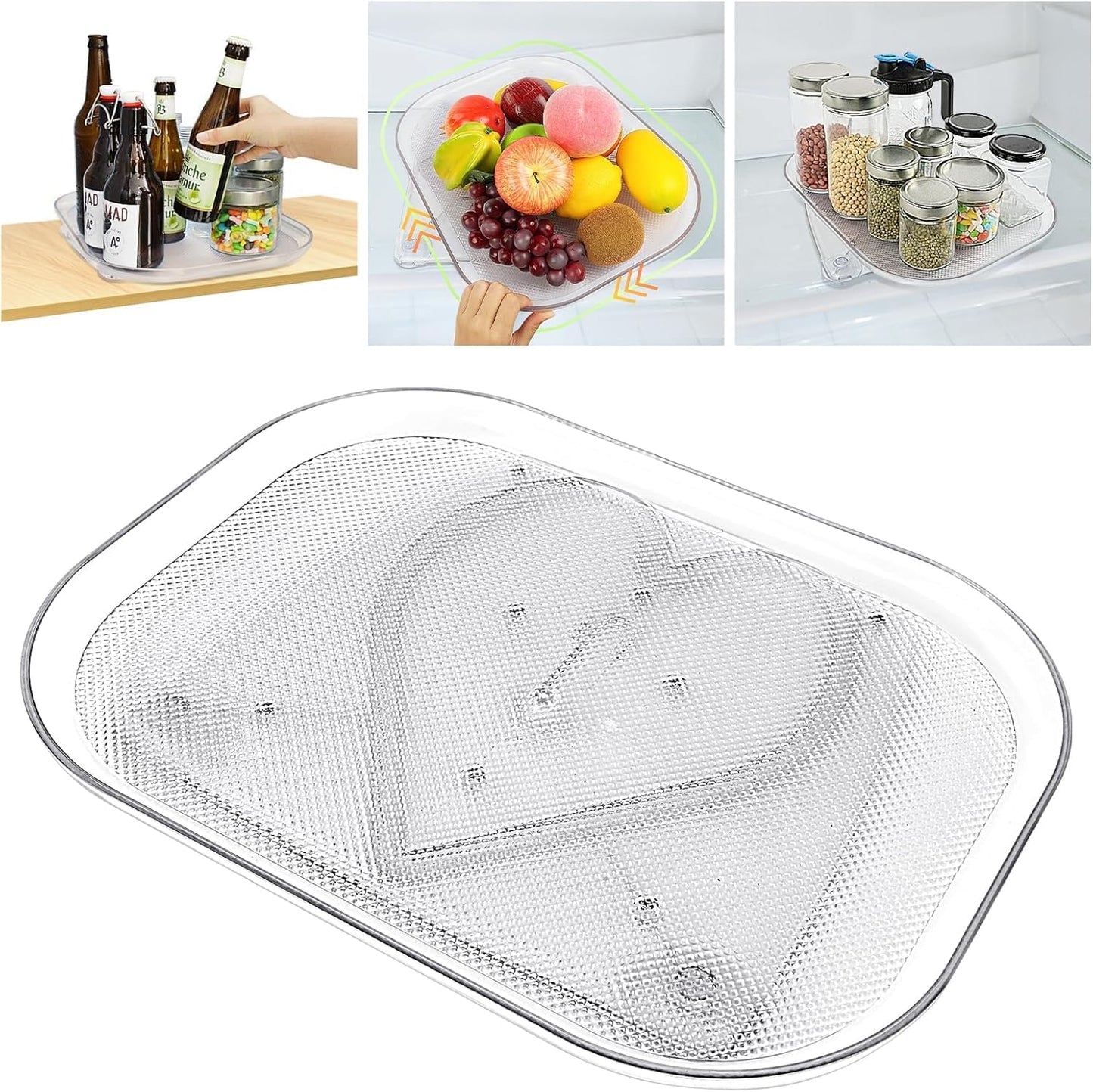 Kichen Rotating Fridge Organizer Tray