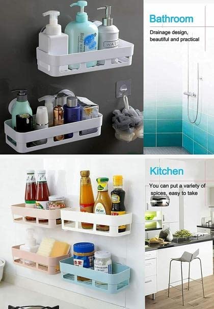 Wall Mounted Plastic Bathroom Shelf