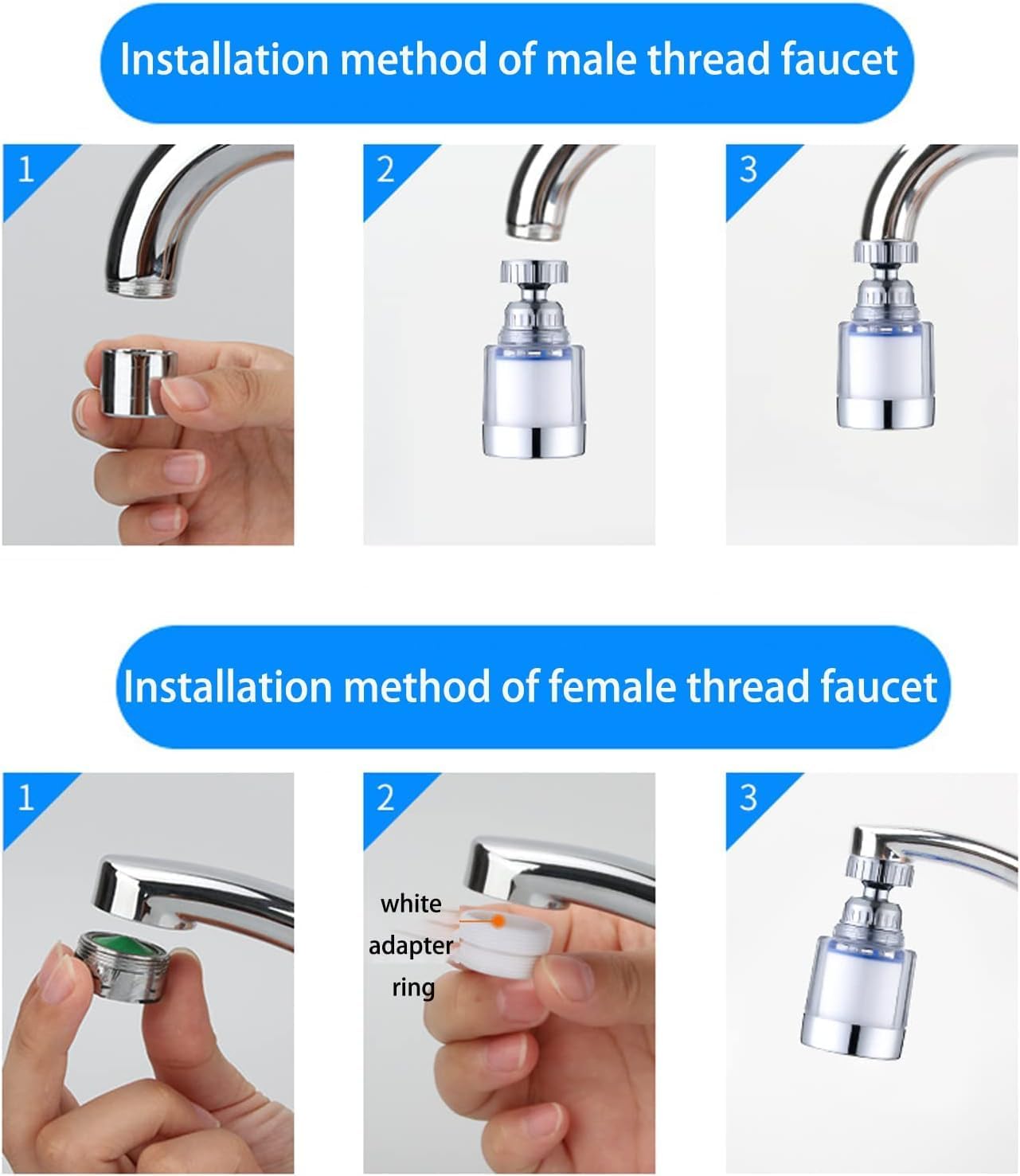 360-Degree Rotating Water Faucet Filter(Pack of 2)