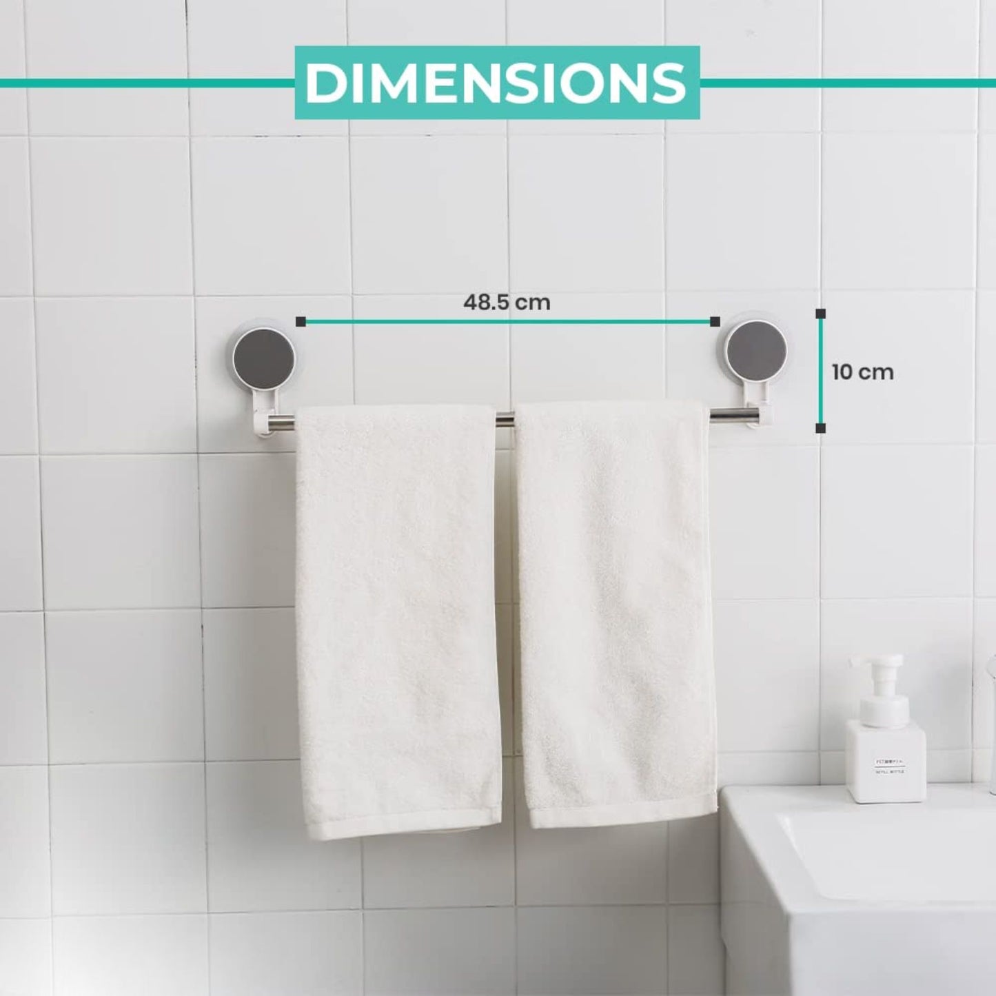 Adhesive Steel Pipe Towel Holders - No Drilling