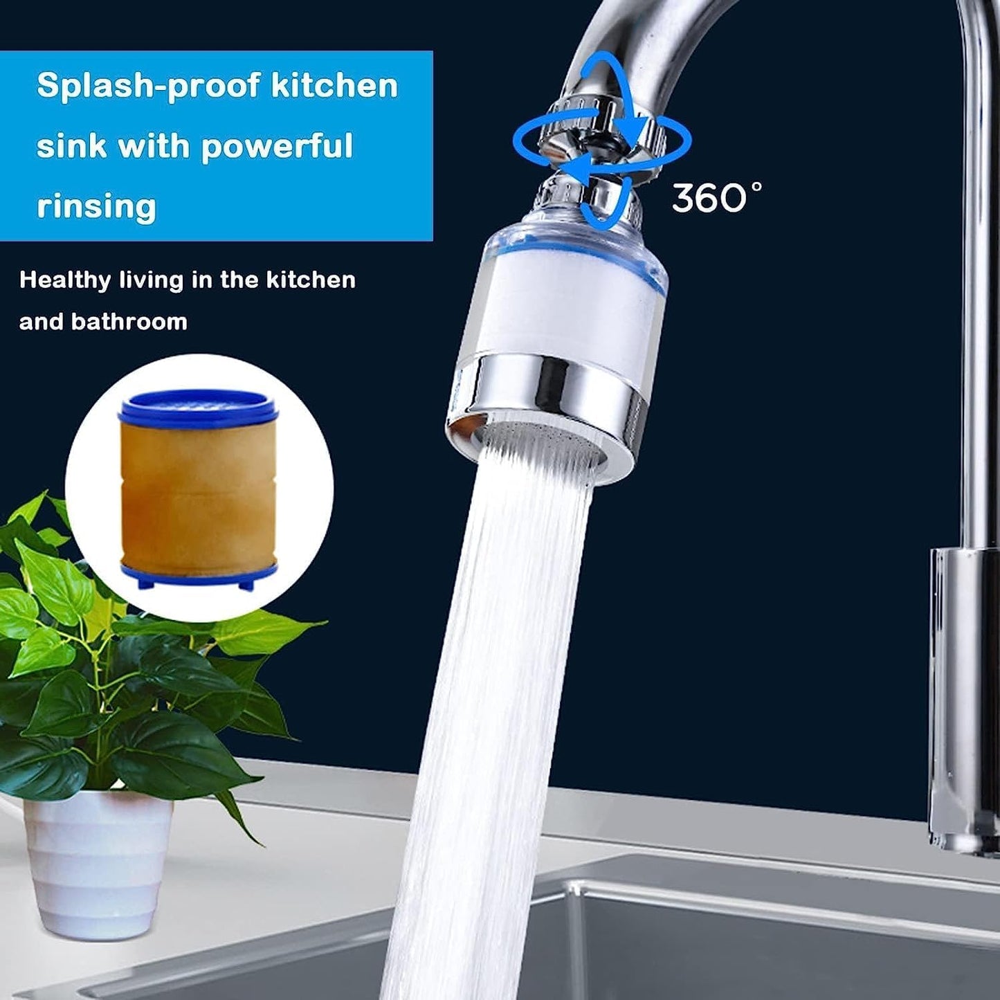 360-Degree Rotating Water Faucet Filter(Pack of 2)