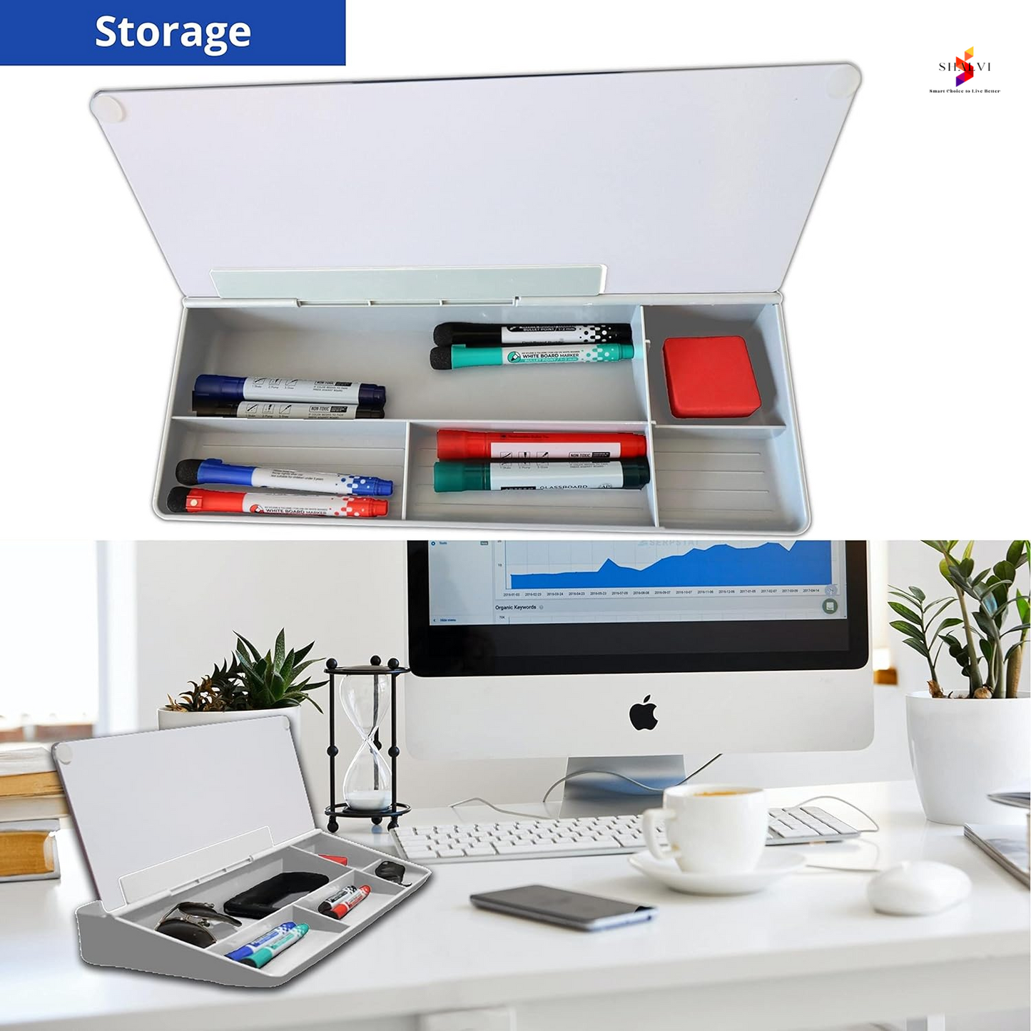 Compact Smart Desk Board Organiser