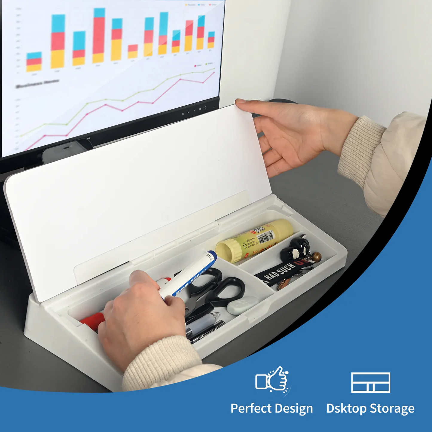 Compact Smart Desk Board Organiser