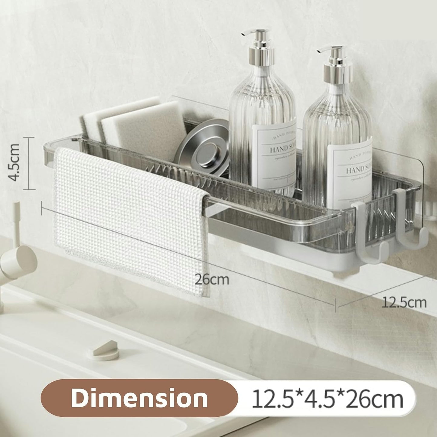 Wall Mounted Plastic Bathroom Shelf Storage Rack