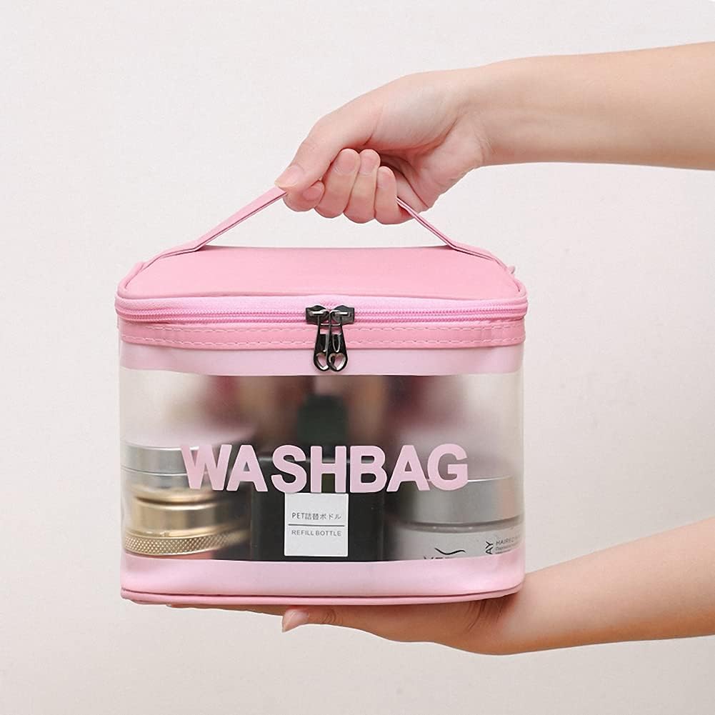 Letter Graphic Transparent Cosmetic Bag