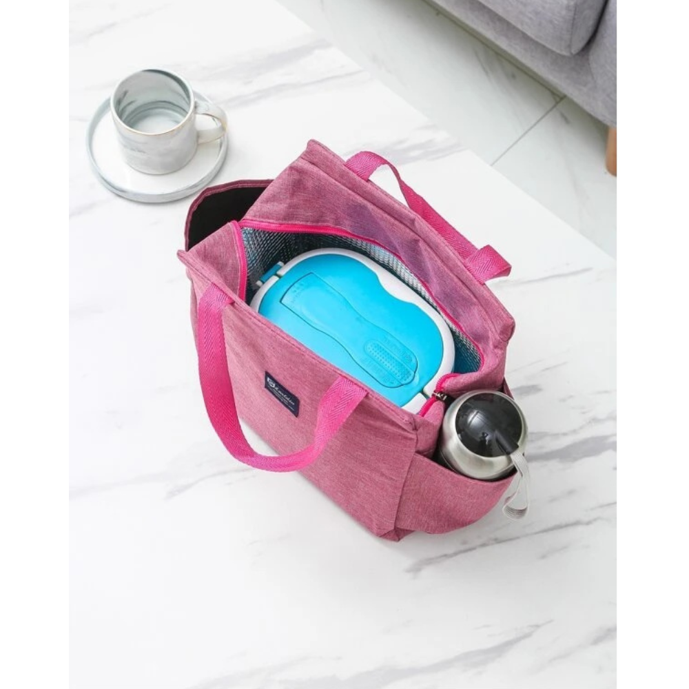 Big Insulated Lunch Bag with Water Bottle Holder