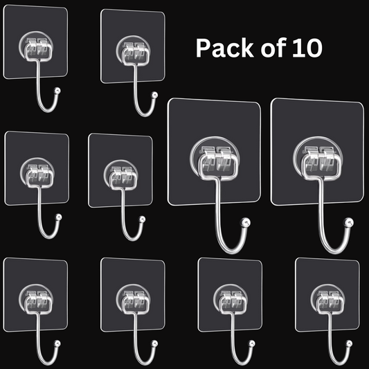 Self-Adhesive Stainless Steel Wall Hooks –Utility Hanging