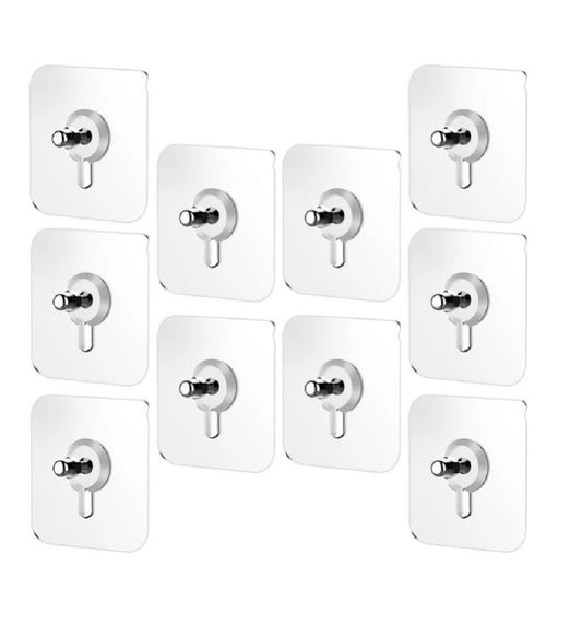 Self-Adhesive Screw Wall Hooks (Pack of 10)