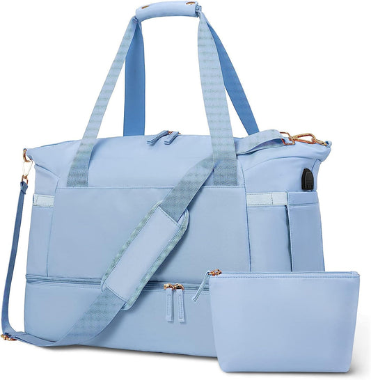 Women Bag – USB Charging Port, Wet Pocket, Shoe Compartment & Pouch