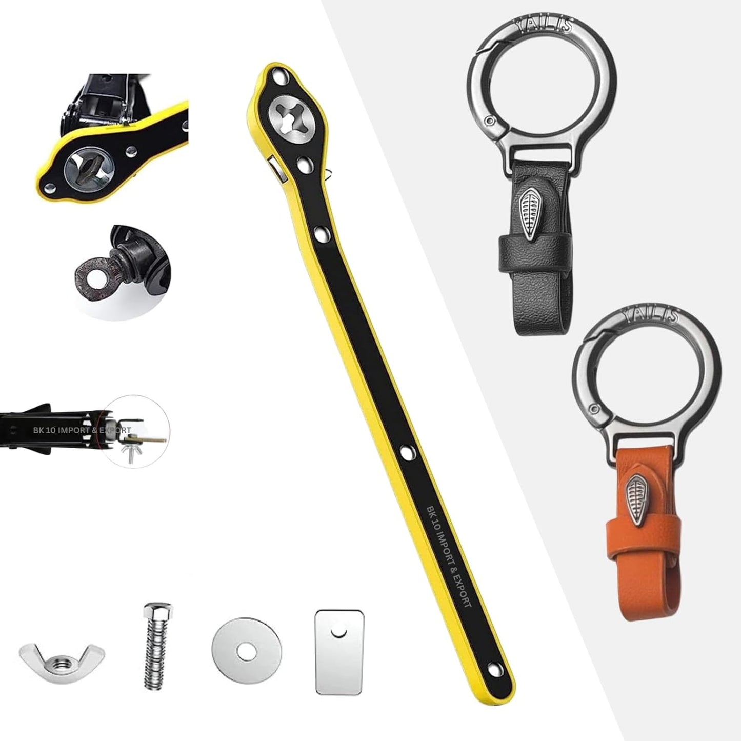 Car Jack Wrench and Key-chain Set