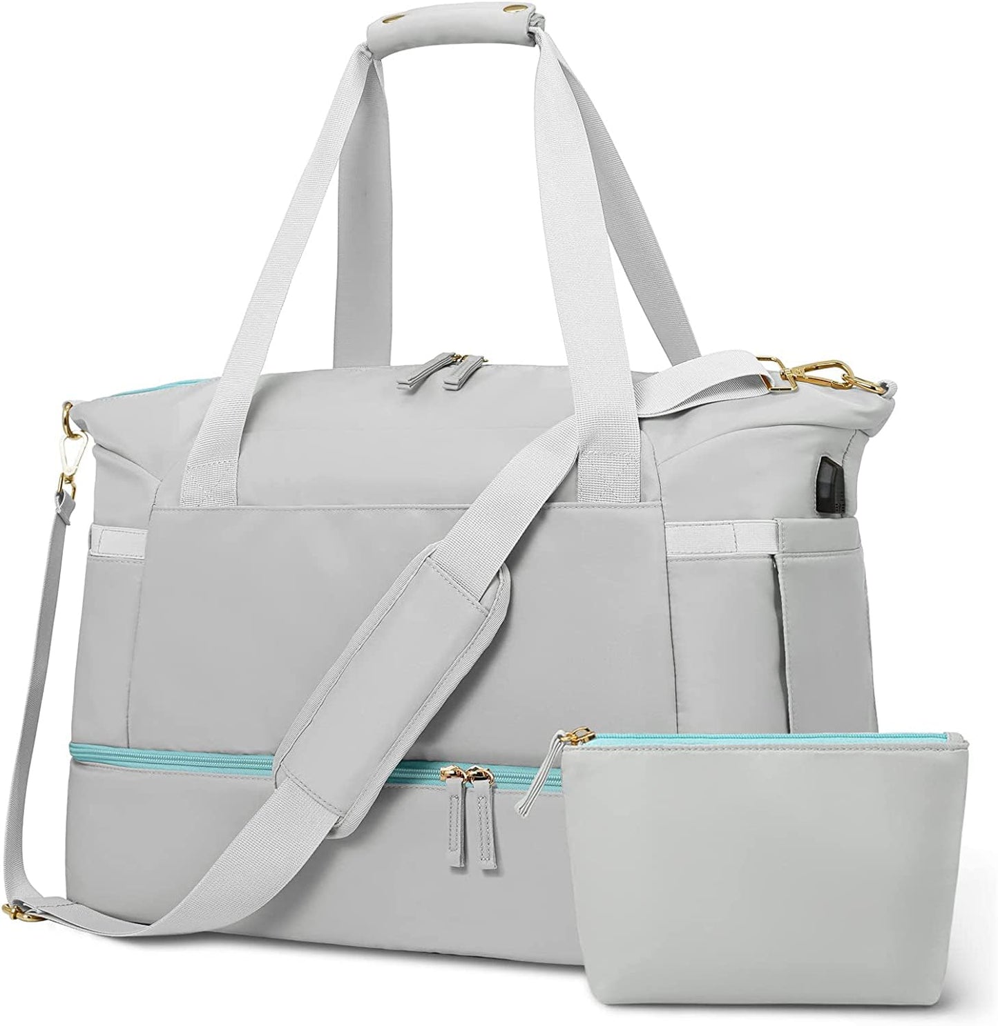 Women Bag – USB Charging Port, Wet Pocket, Shoe Compartment & Pouch