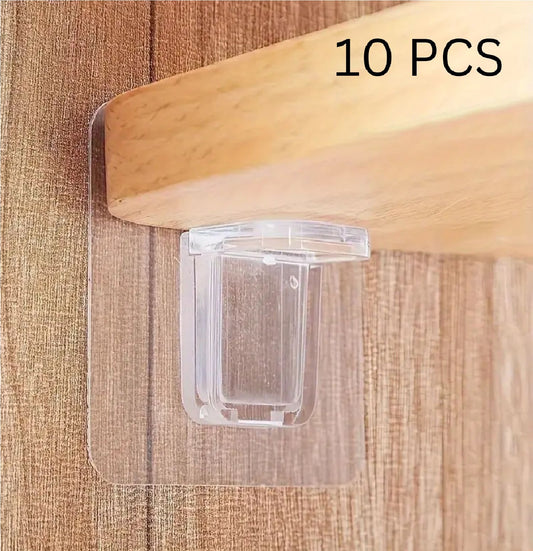 Adhesive Shelf Brackets for Stable Support (Pack of 10)