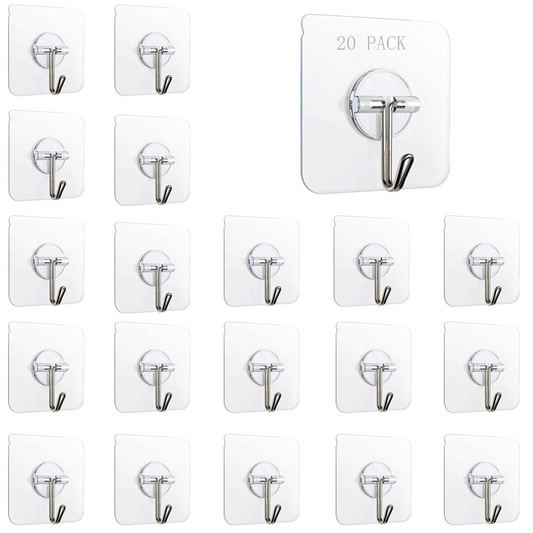 Self-Adhesive Stainless Steel Wall Hooks for Kitchen, Bathroom