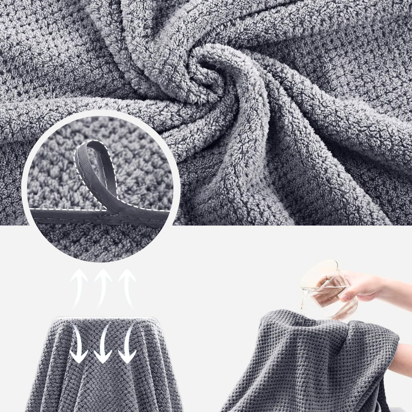 Microfiber Soft Highly Absorbent Large Hand Towel