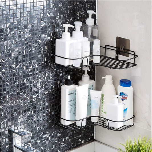 Stainless Steel Self-Adhesive Corner Bathroom Shelf