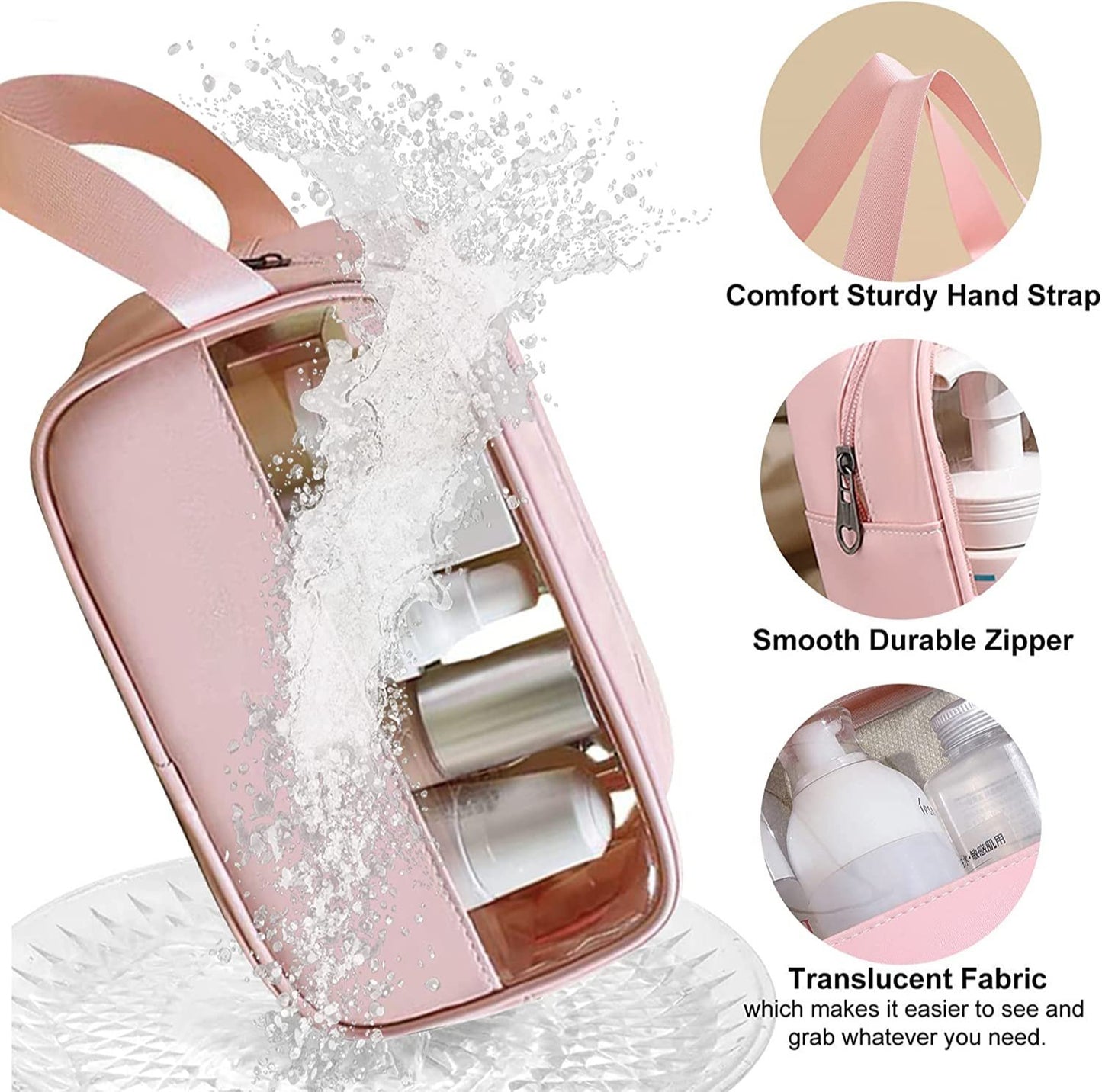 Handheld Cosmetic Bag with Zipper