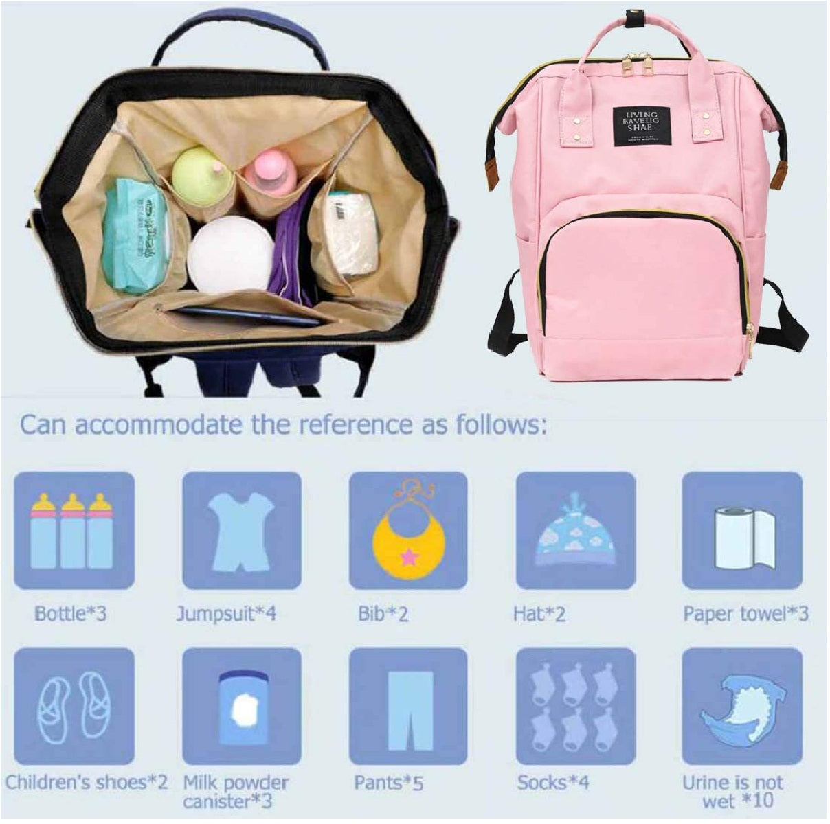 Large Capacity Storage Diaper Shoulder Bag