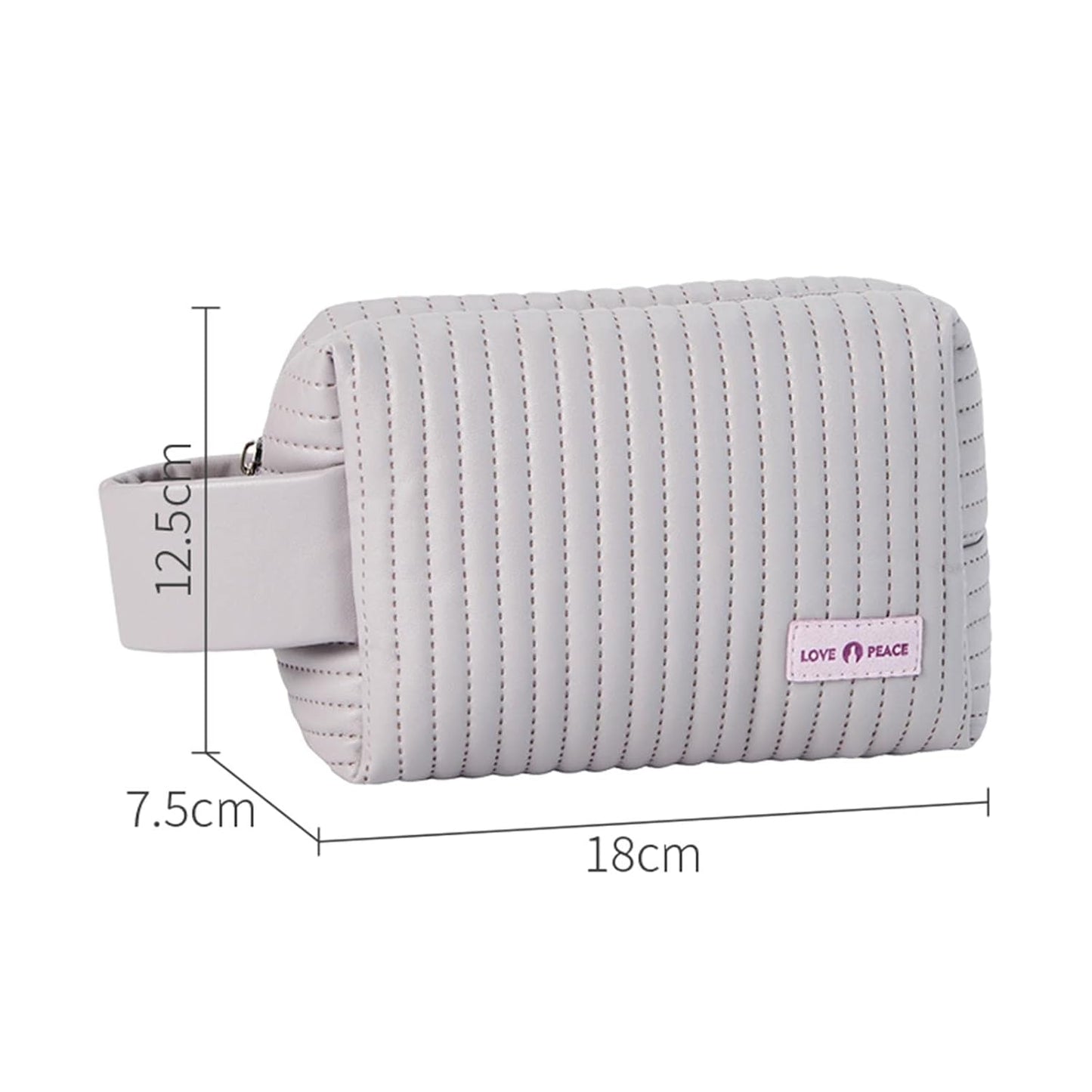 Leather Makeup Organizer - Portable Zippered Bag