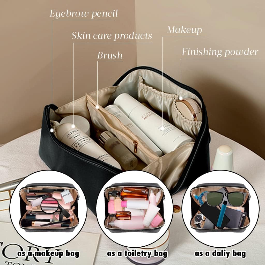 Large Capacity PU Leather Makeup & Toiletry Bag