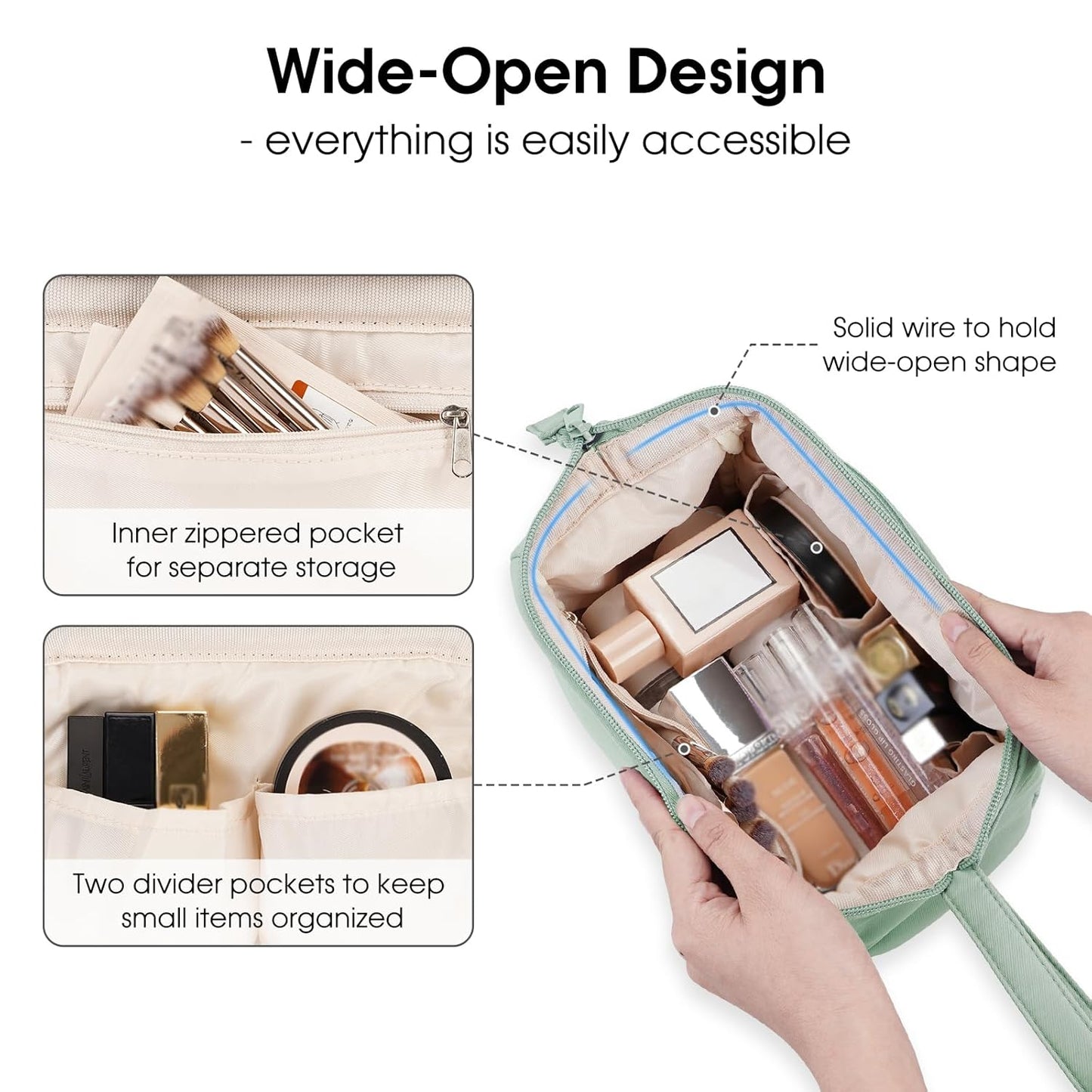 Double Layer Cosmetic Makeup Bag for Travel Organizer