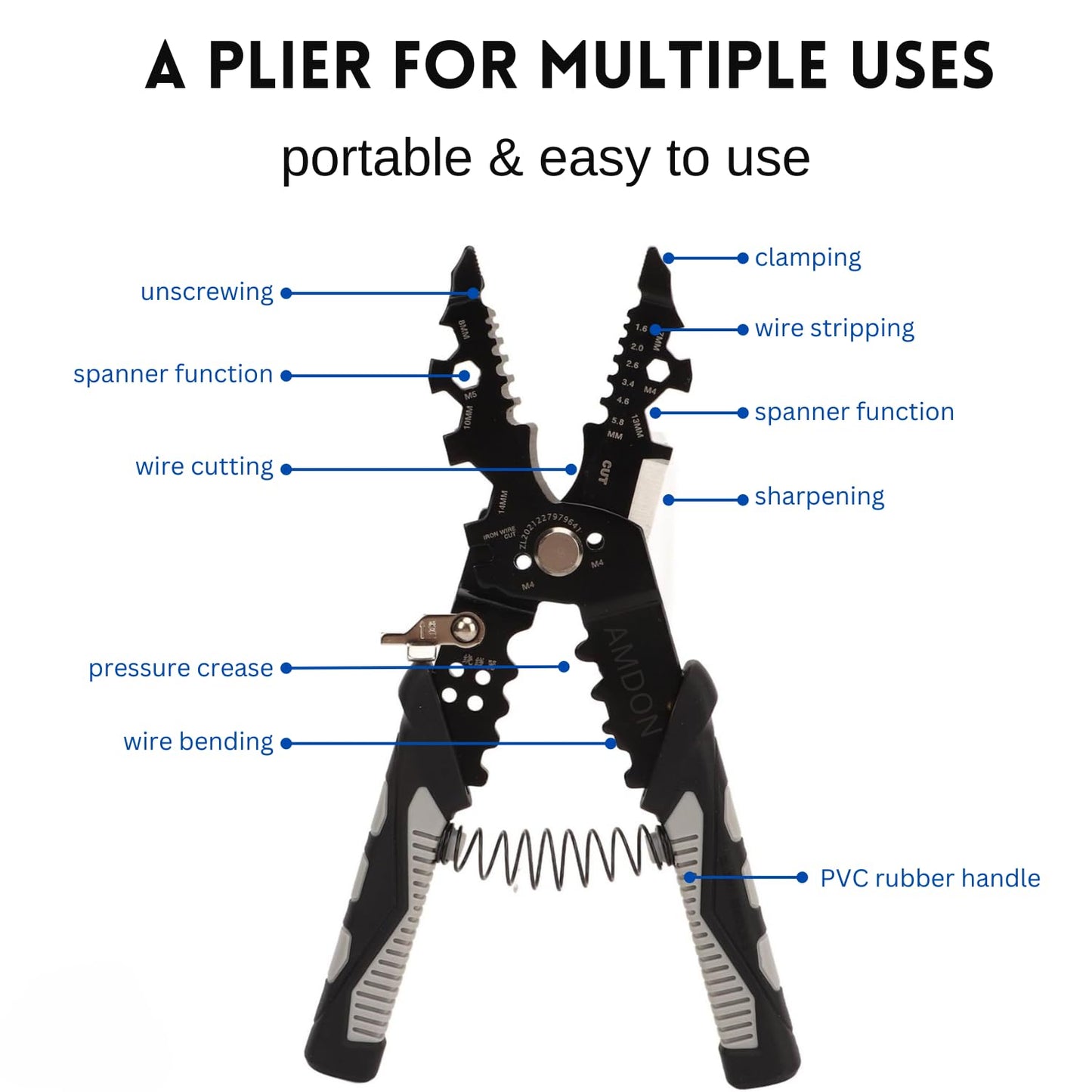 Multifunctional Wire Stripper Cutter Plier