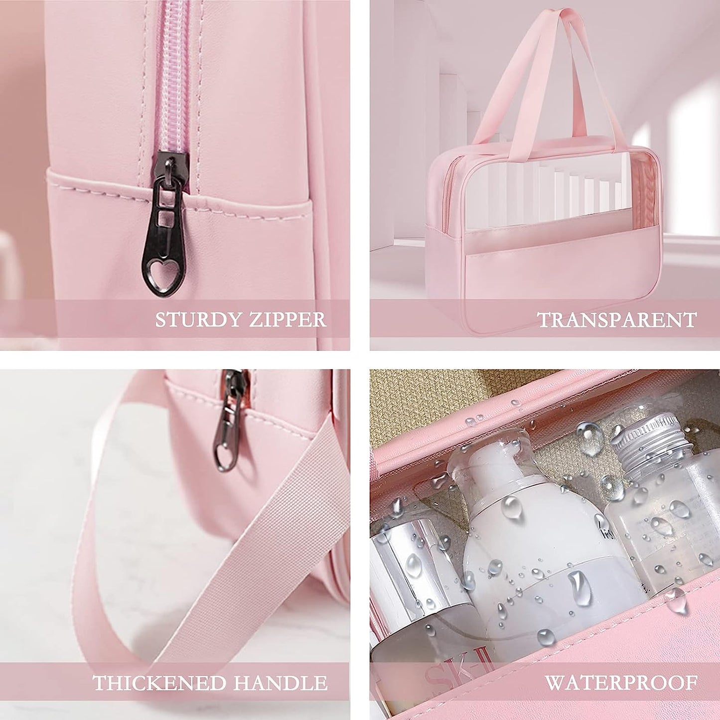 Handheld Cosmetic Bag with Zipper