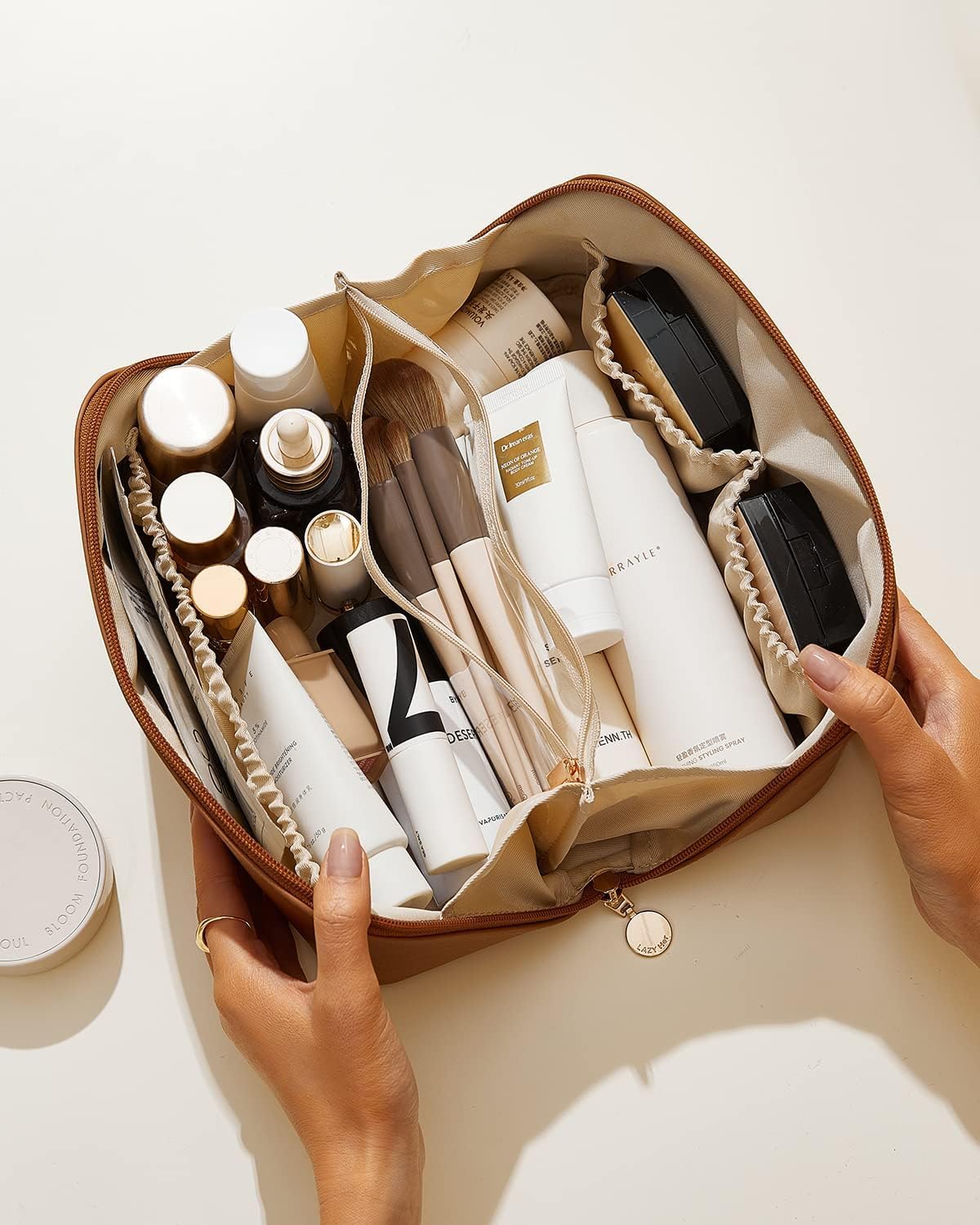 Large Capacity PU Leather Makeup & Toiletry Bag