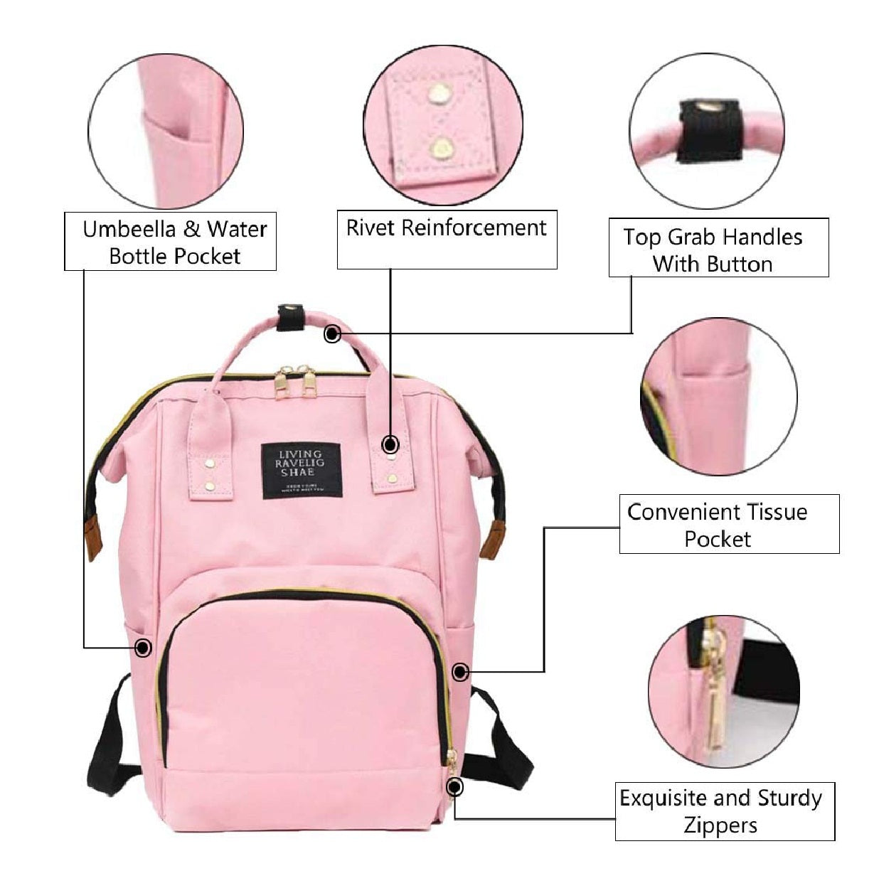 Large Capacity Storage Diaper Shoulder Bag