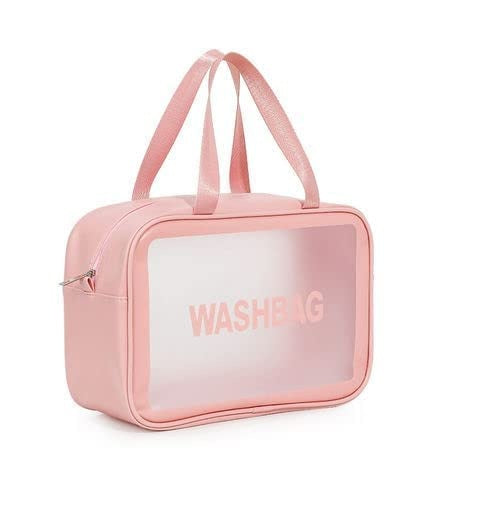 Large Transparent Handheld Zipper Makeup Bag