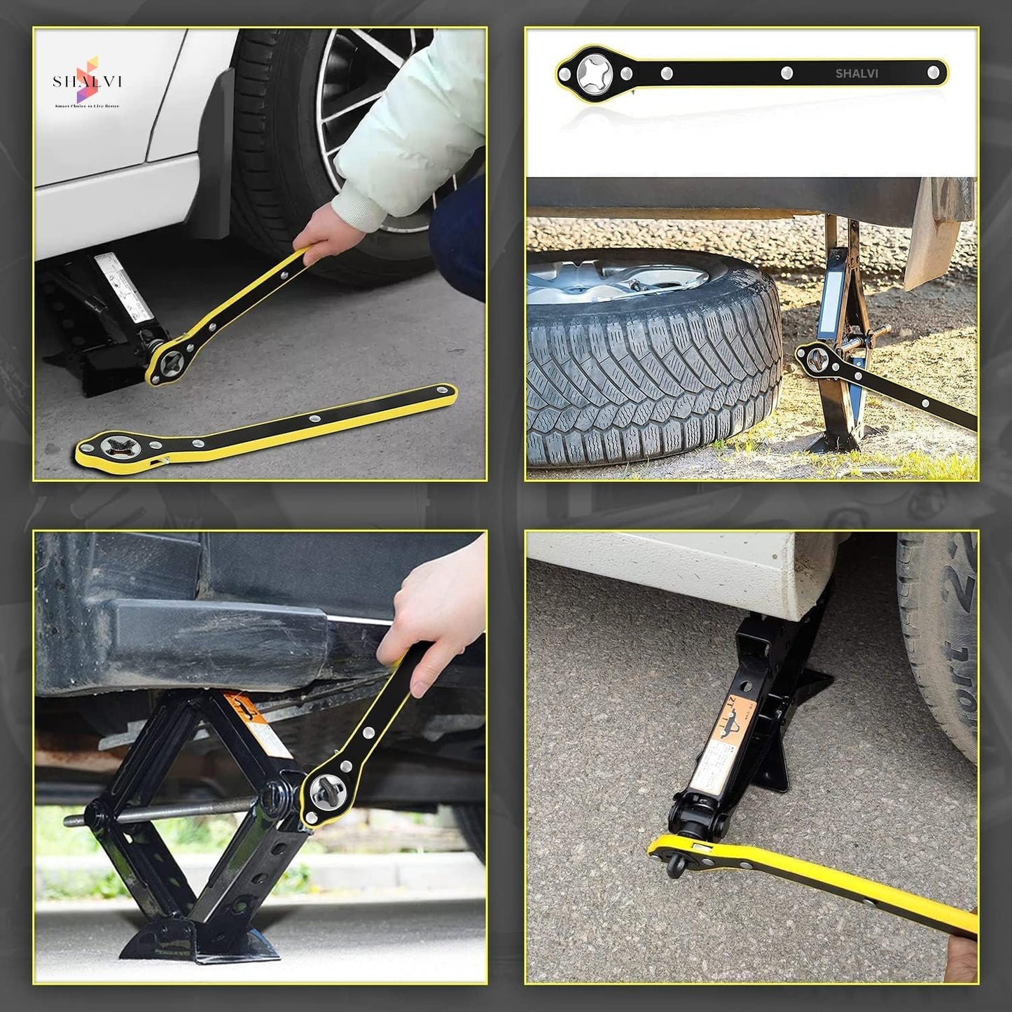 Car Jack Wrench & Car Cleaning Brush
