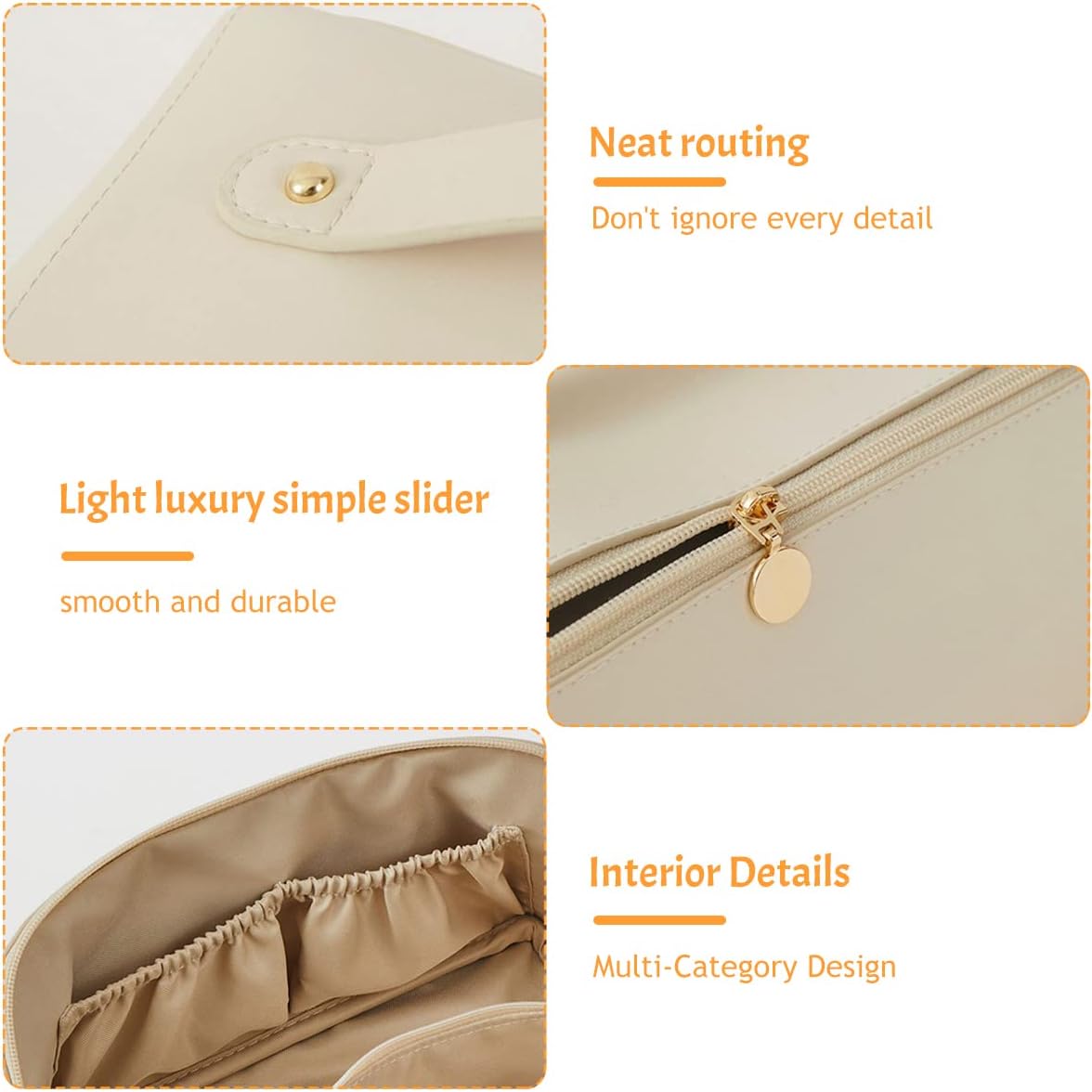 Large Capacity PU Leather Makeup & Toiletry Bag