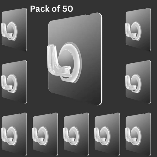 Transparent Key & Towel Hangers (Pack of 50)