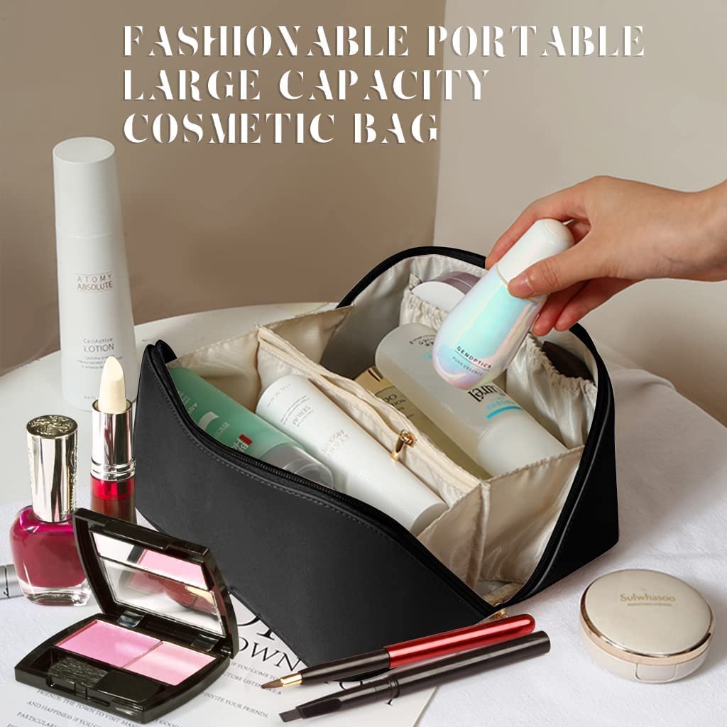 Large Capacity PU Leather Makeup & Toiletry Bag