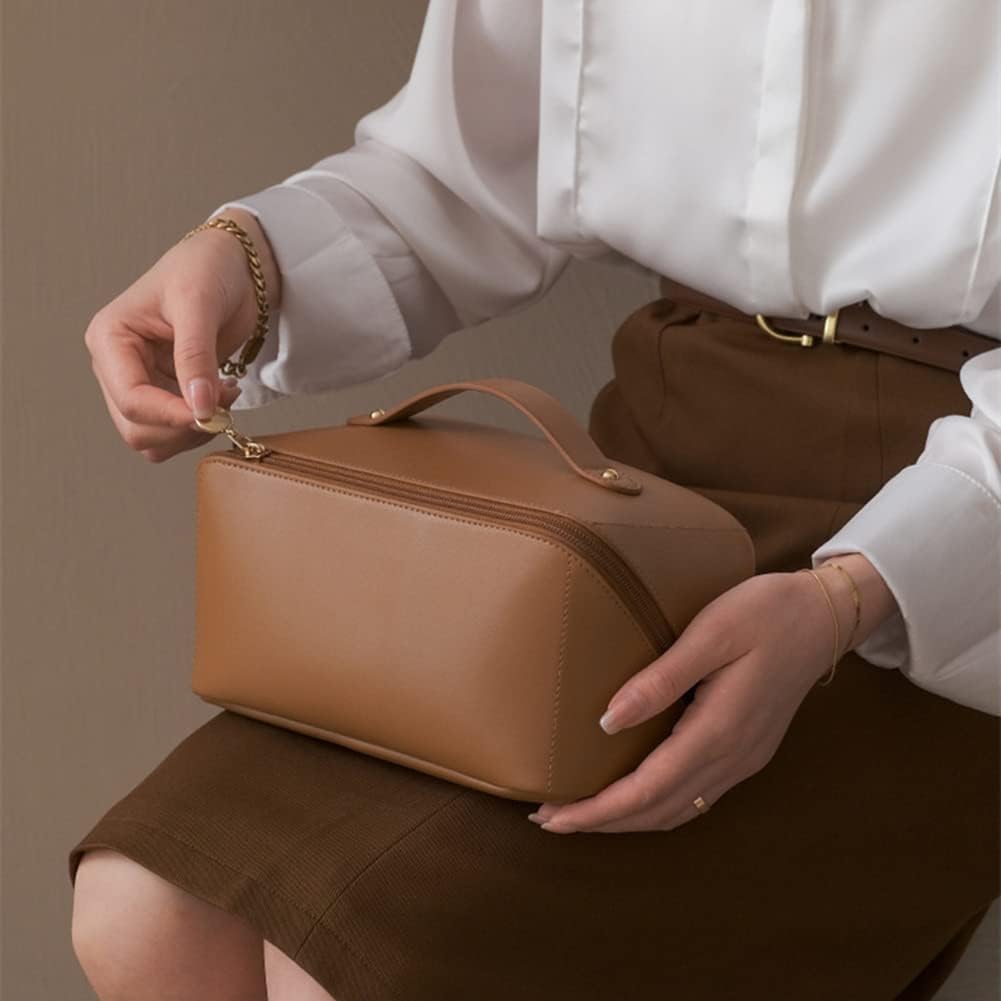 Large Capacity PU Leather Makeup & Toiletry Bag
