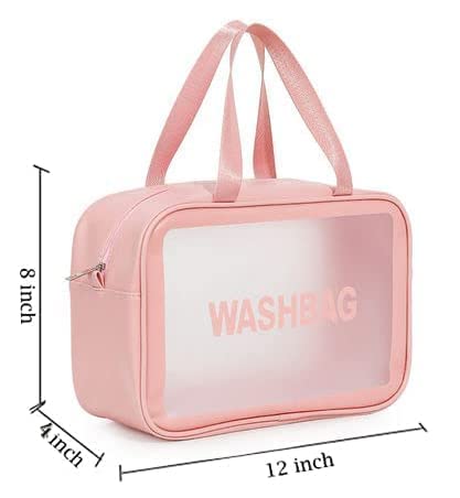 Large Transparent Handheld Zipper Makeup Bag