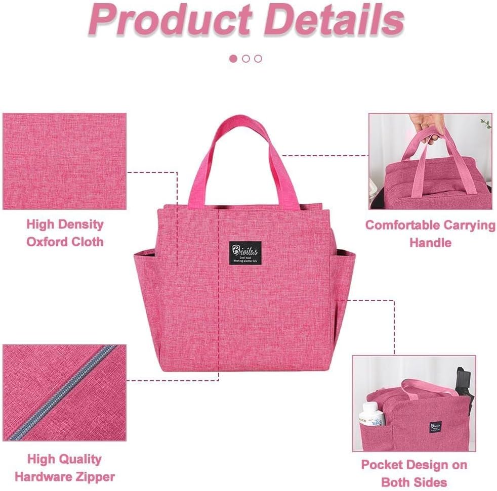 Big Insulated Lunch Bag with Water Bottle Holder