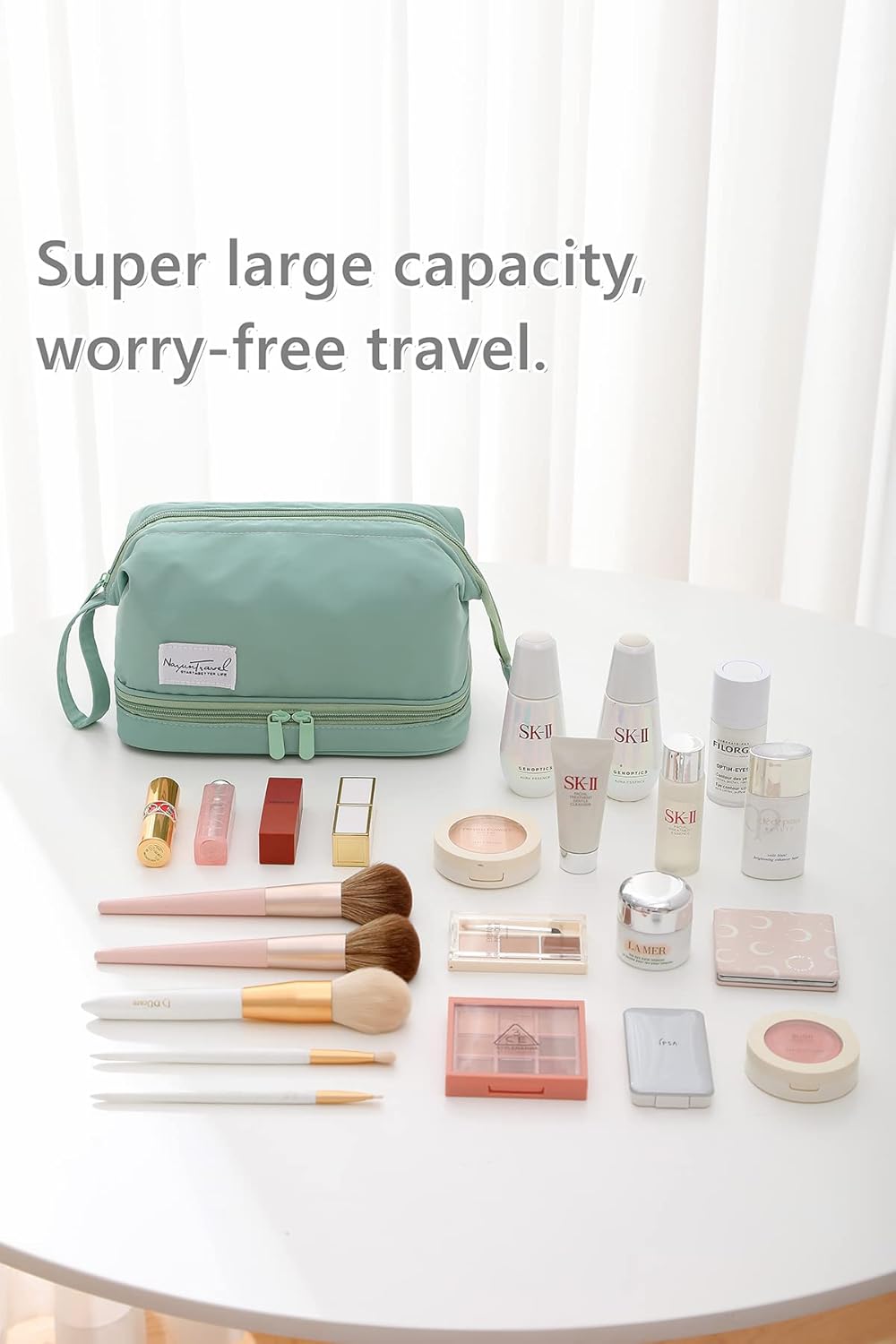 Double Layer Cosmetic Makeup Bag for Travel Organizer