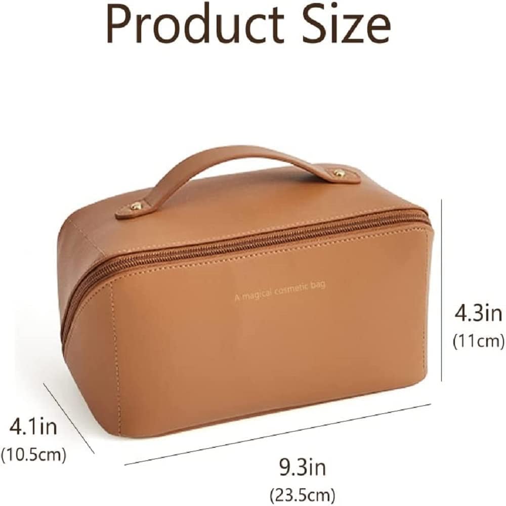 Large Capacity PU Leather Makeup & Toiletry Bag