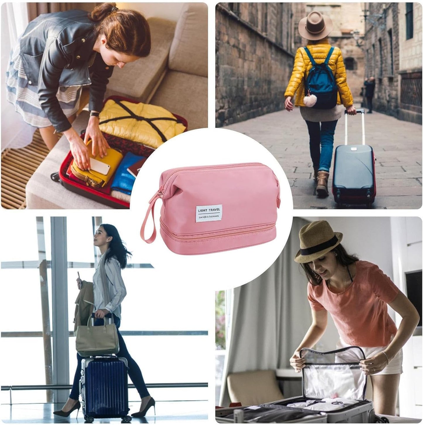 Double Layer Cosmetic Makeup Bag for Travel Organizer