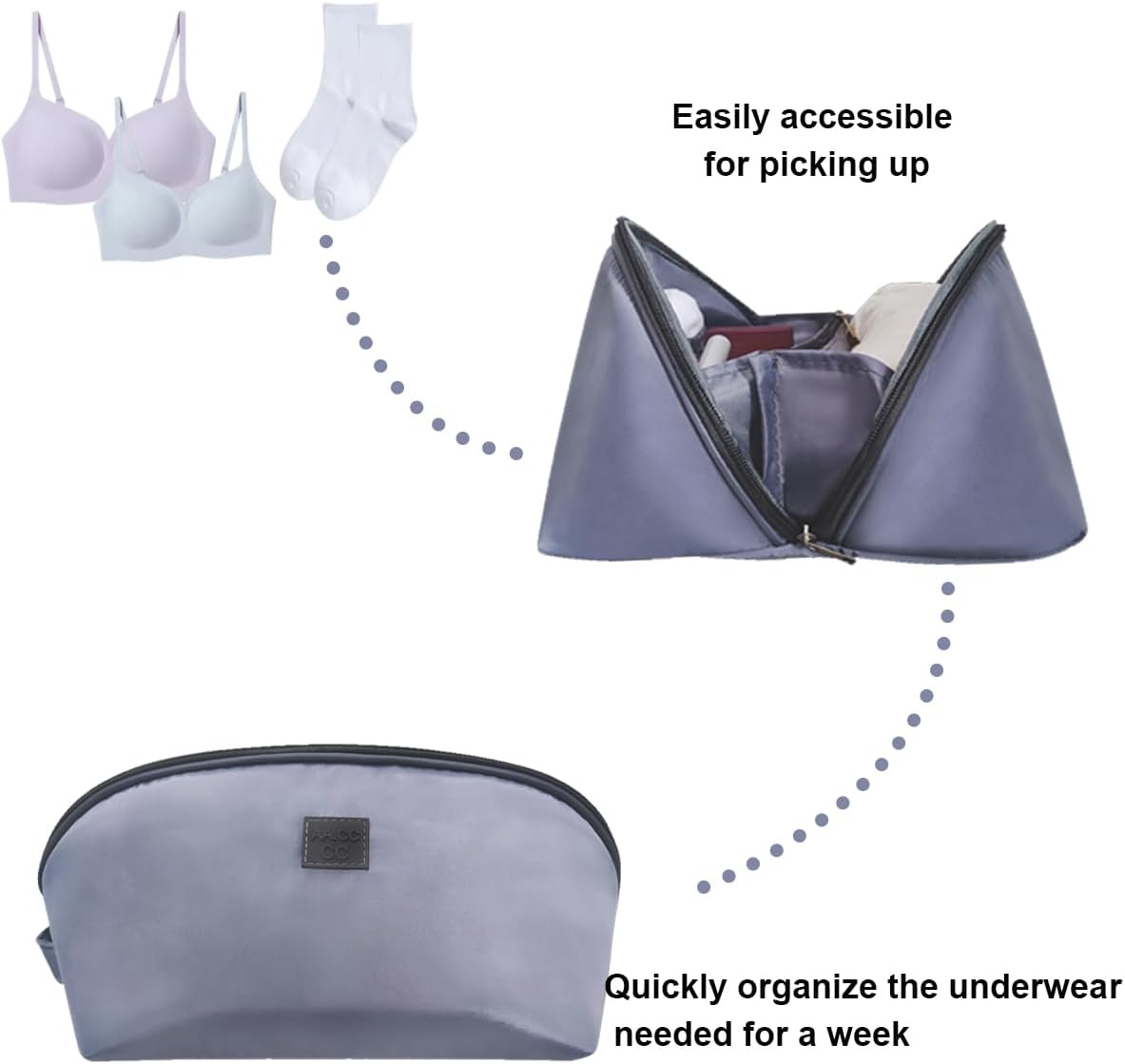 Women's Travel Lingerie & Makeup Organizer Bag