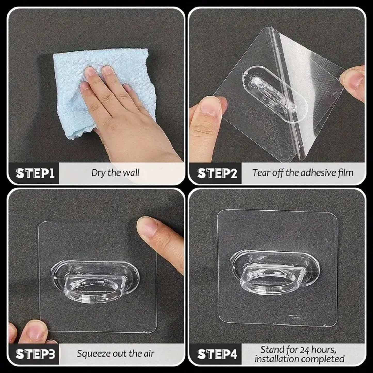 Self-Adhesive Curtain Rod Brackets (Pack 10)