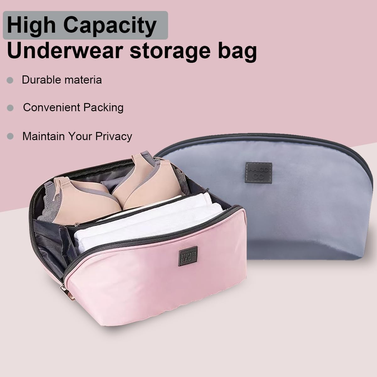 Women's Travel Lingerie & Makeup Organizer Bag